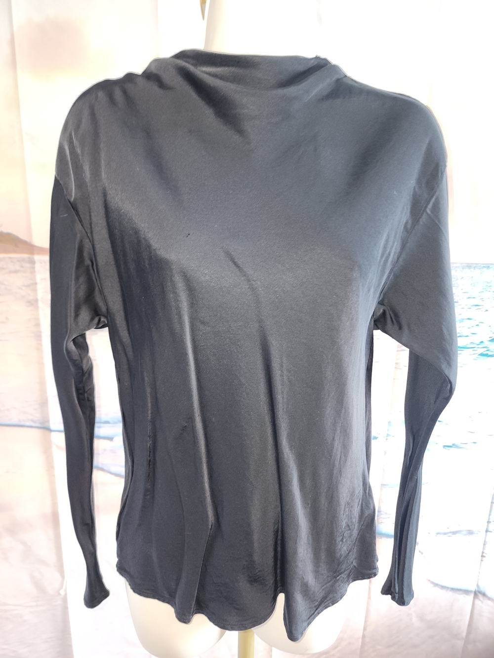 A.L.C. Womens Long-Sleeve Black Blouse